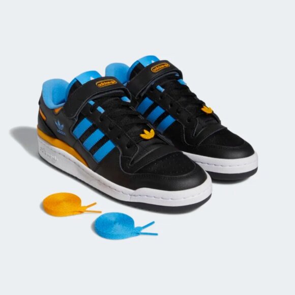 M10.5 ADIDAS FORUM LOW "BLACK PULSE BLUE COLLEGIATE GOLD" | BRAND NEW NEVER WORN - Picture 1 of 12